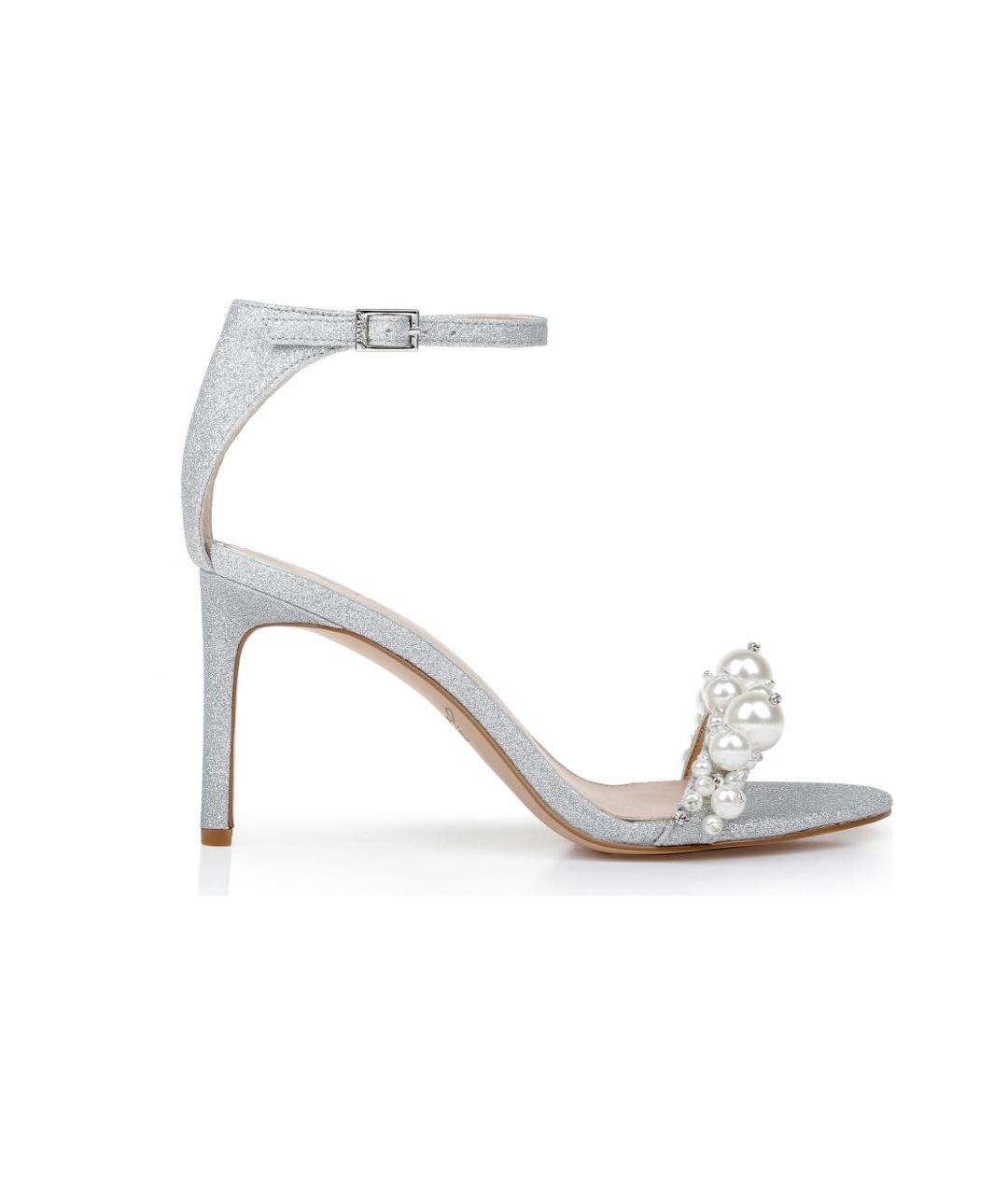 BADGLEY MISCHKA Серебряные босоножки, фото 9