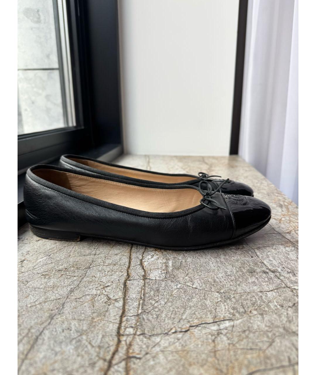 CHANEL Черные кожаные балетки, фото 7