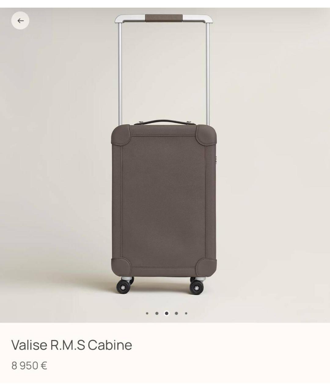 HERMES Серый кожаный чемодан, фото 2