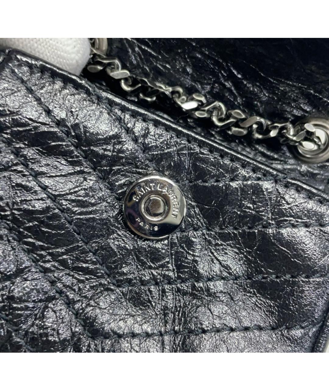 SAINT LAURENT Черная кожаная сумка через плечо, фото 6