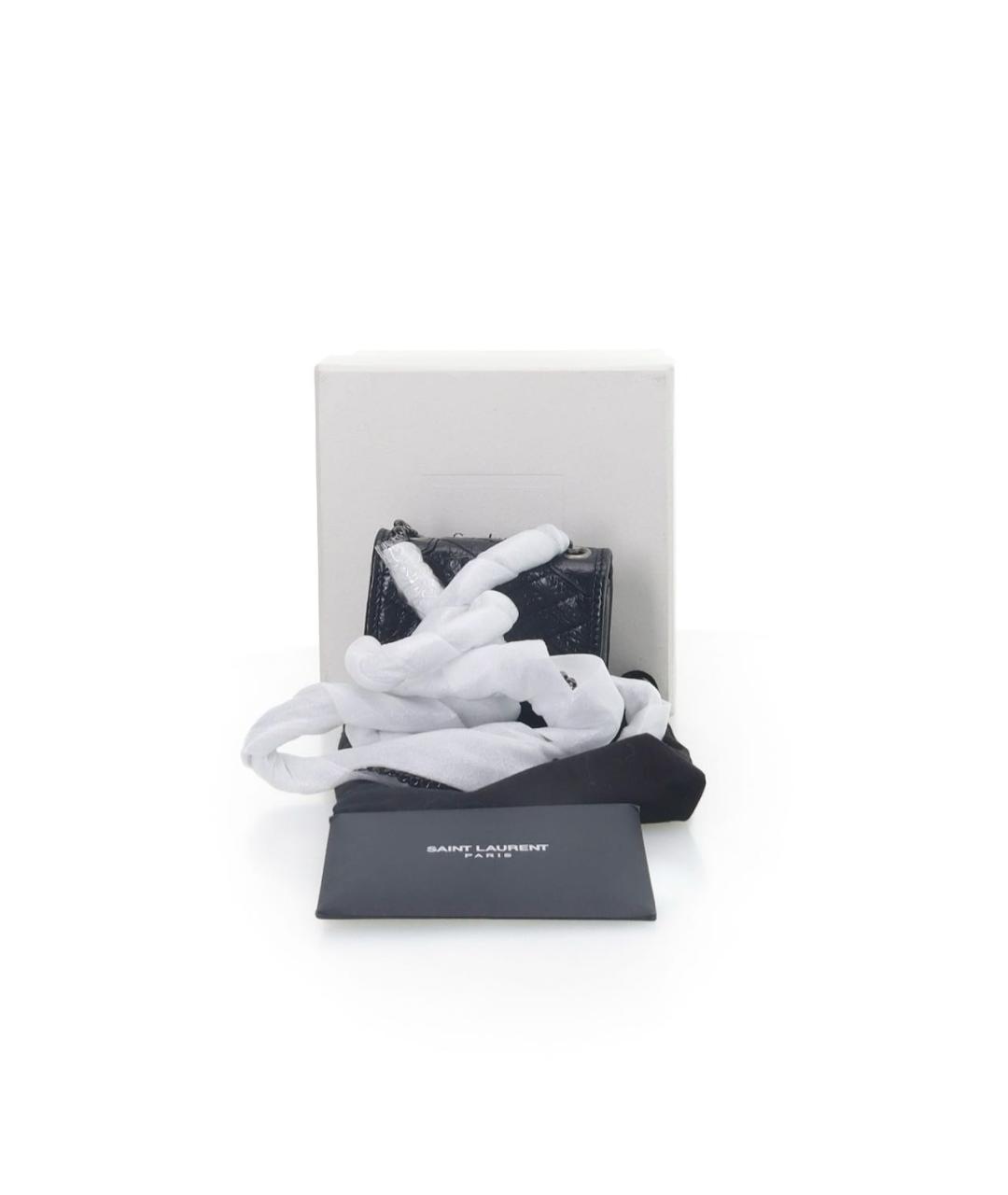 SAINT LAURENT Черная кожаная сумка через плечо, фото 5