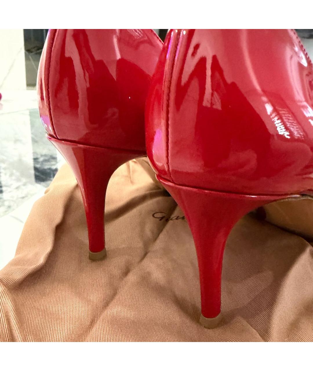 GIANVITO ROSSI Красные кожаные туфли, фото 4