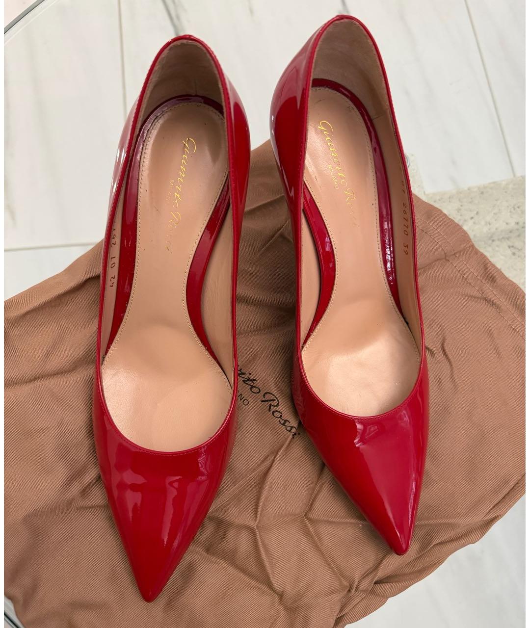 GIANVITO ROSSI Красные кожаные туфли, фото 2