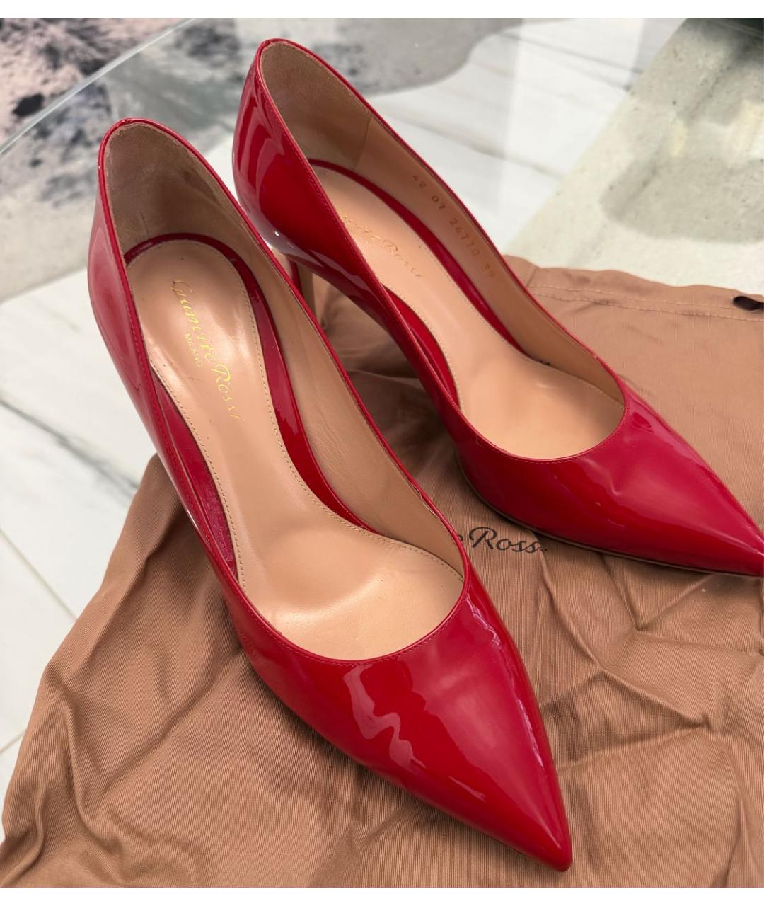 GIANVITO ROSSI Красные кожаные туфли, фото 3