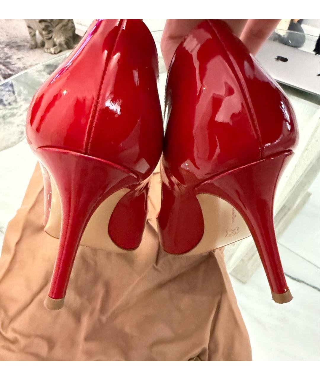 GIANVITO ROSSI Красные кожаные туфли, фото 5