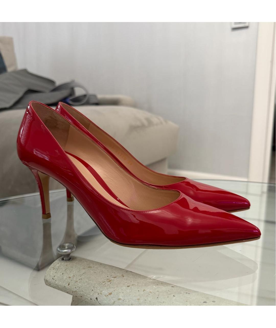 GIANVITO ROSSI Красные кожаные туфли, фото 9