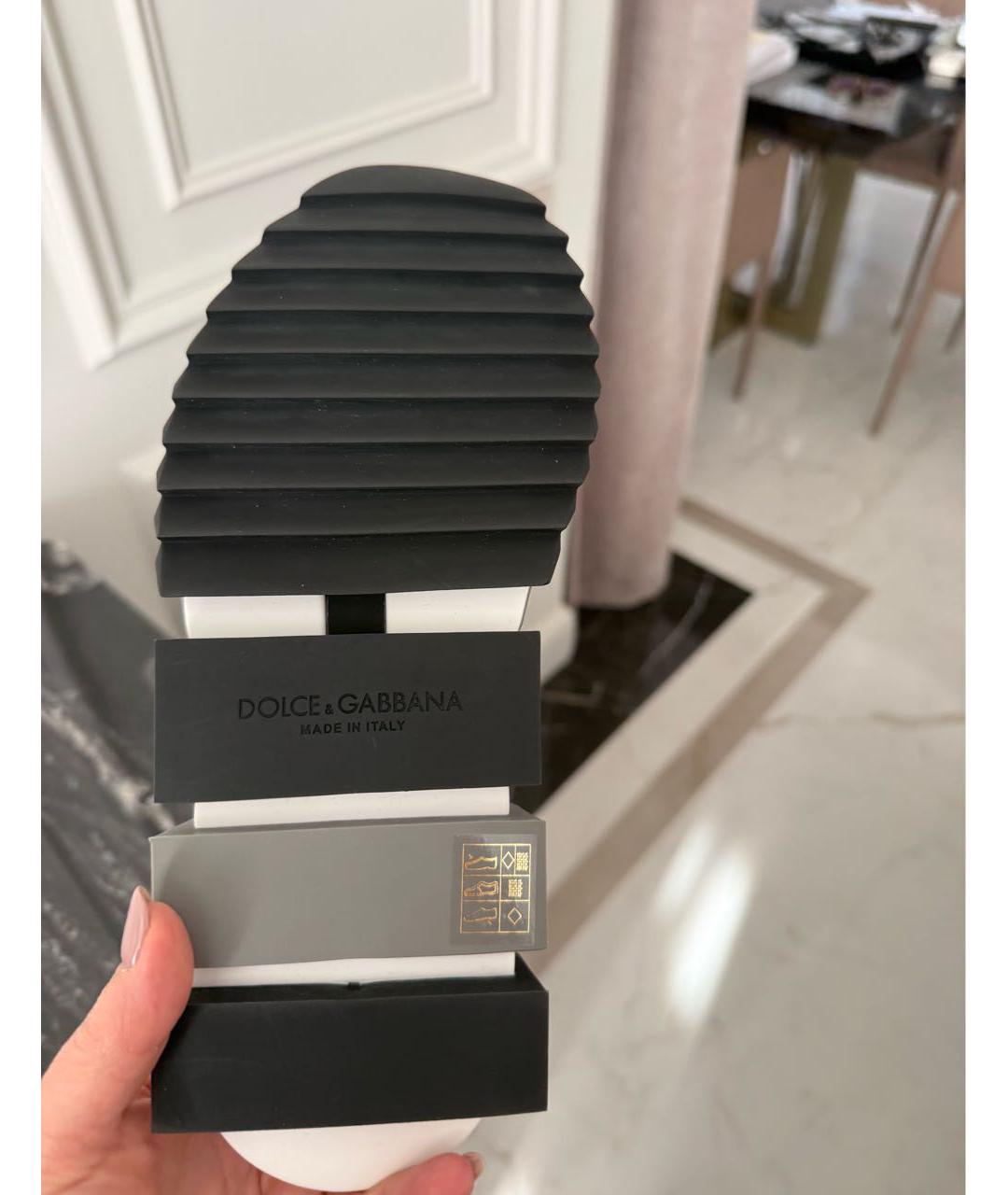 DOLCE&GABBANA Серебряные текстильные кроссовки, фото 5