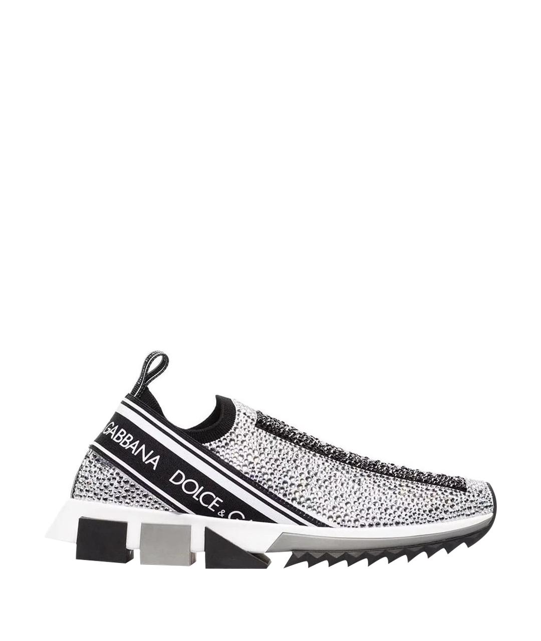 DOLCE&GABBANA Серебряные текстильные кроссовки, фото 1