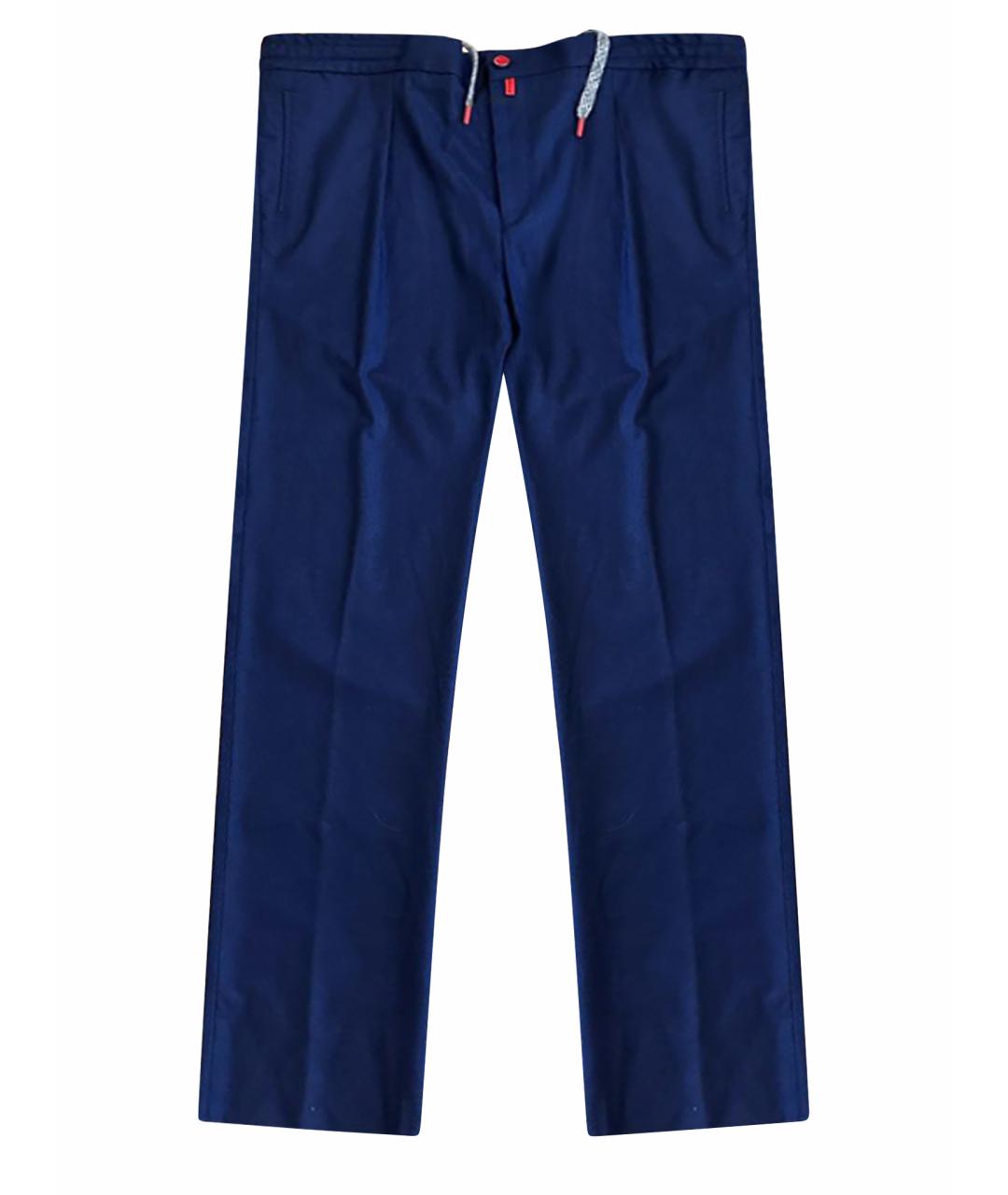 KITON Темно-синие хлопковые повседневные брюки, фото 1