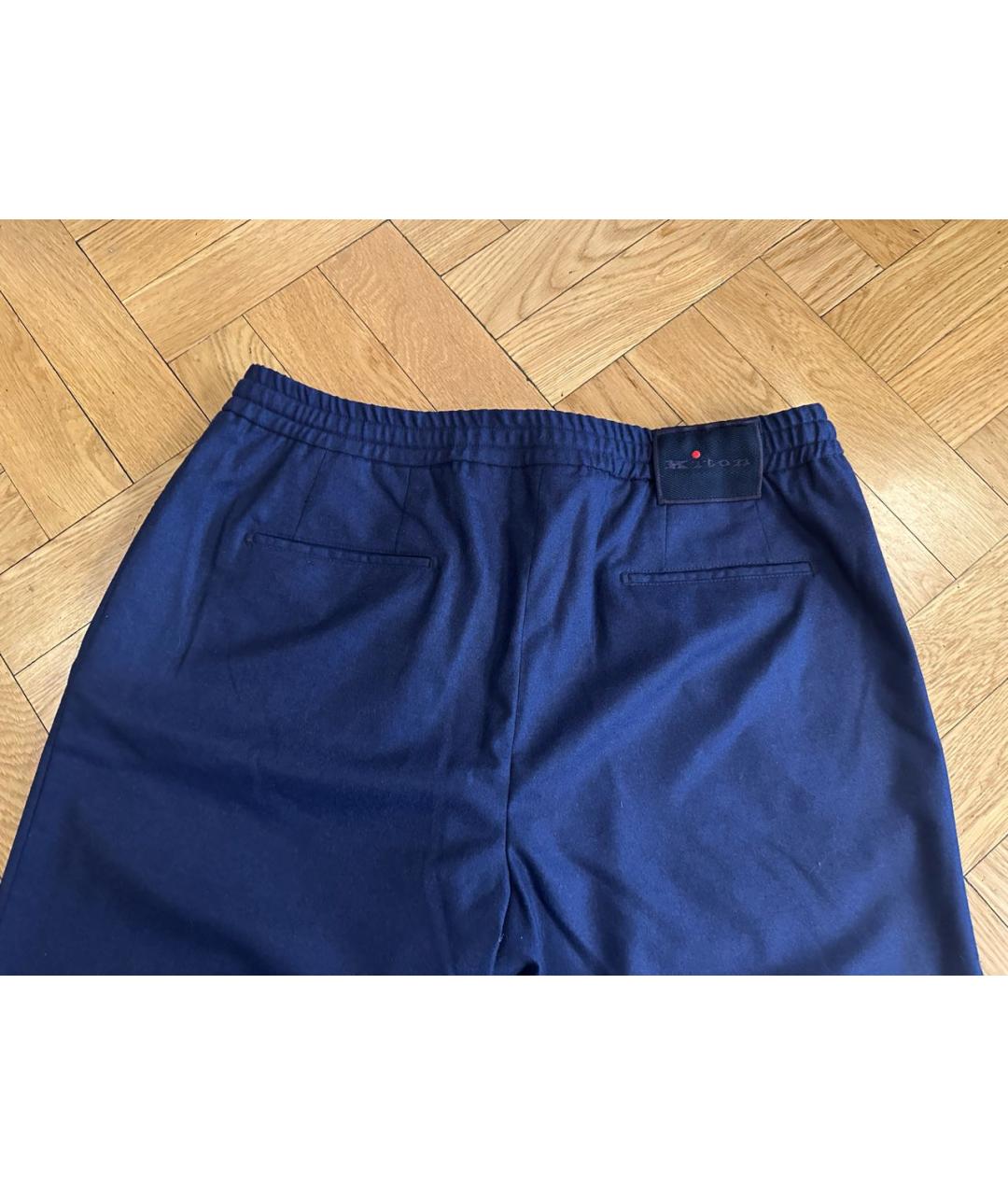 KITON Темно-синие хлопковые повседневные брюки, фото 4