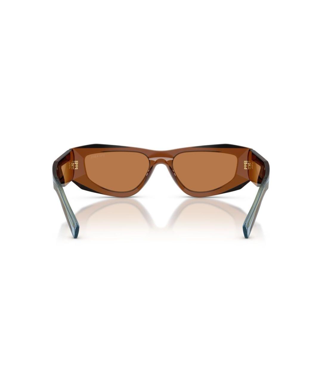 PRADA Коричневые пластиковые солнцезащитные очки, фото 4