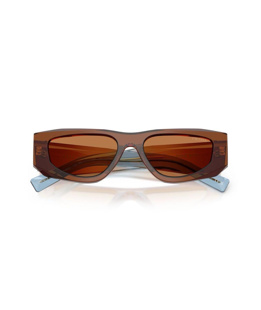 PRADA Коричневые пластиковые солнцезащитные очки, фото 5