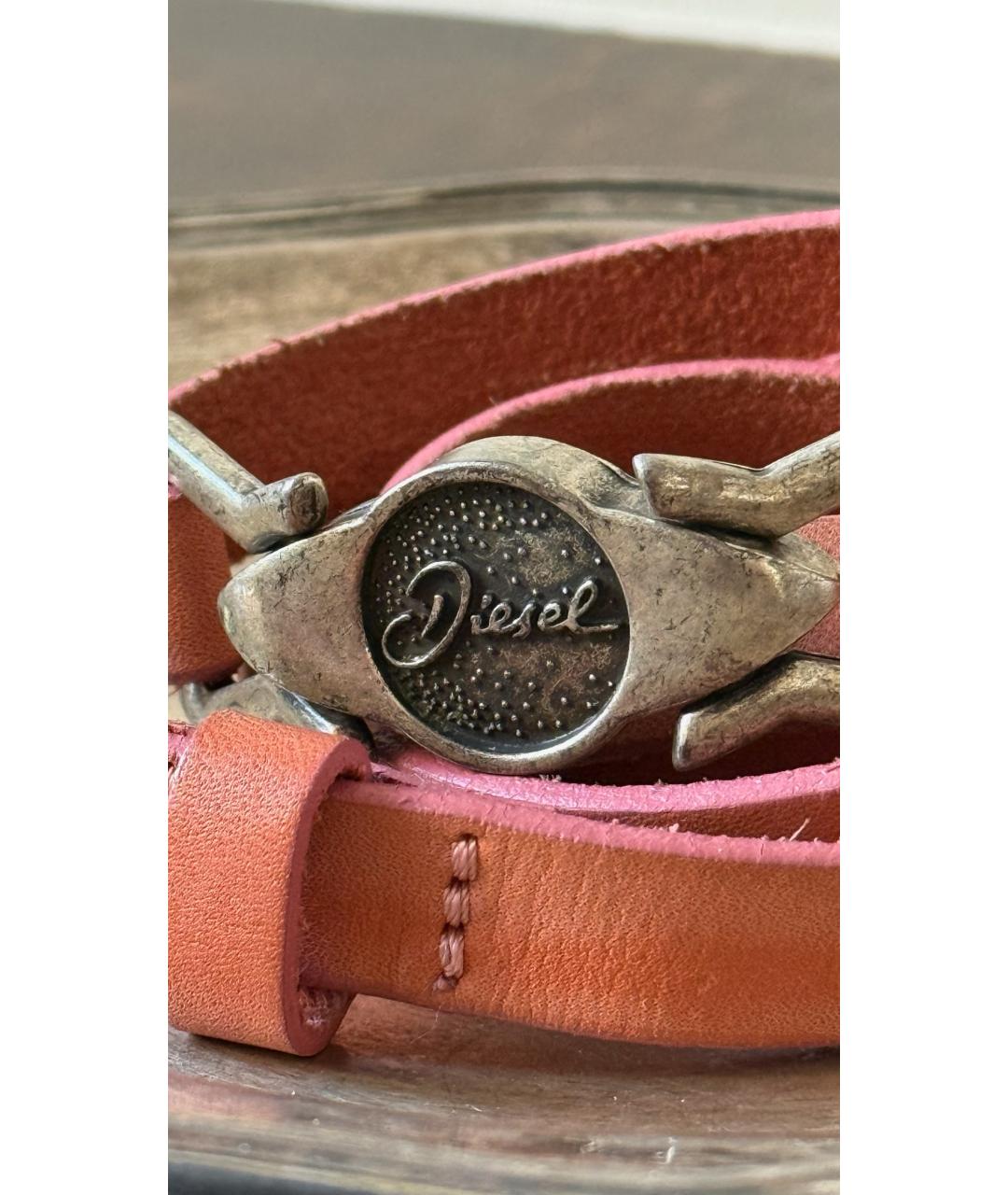 DIESEL Розовый кожаный ремень, фото 2