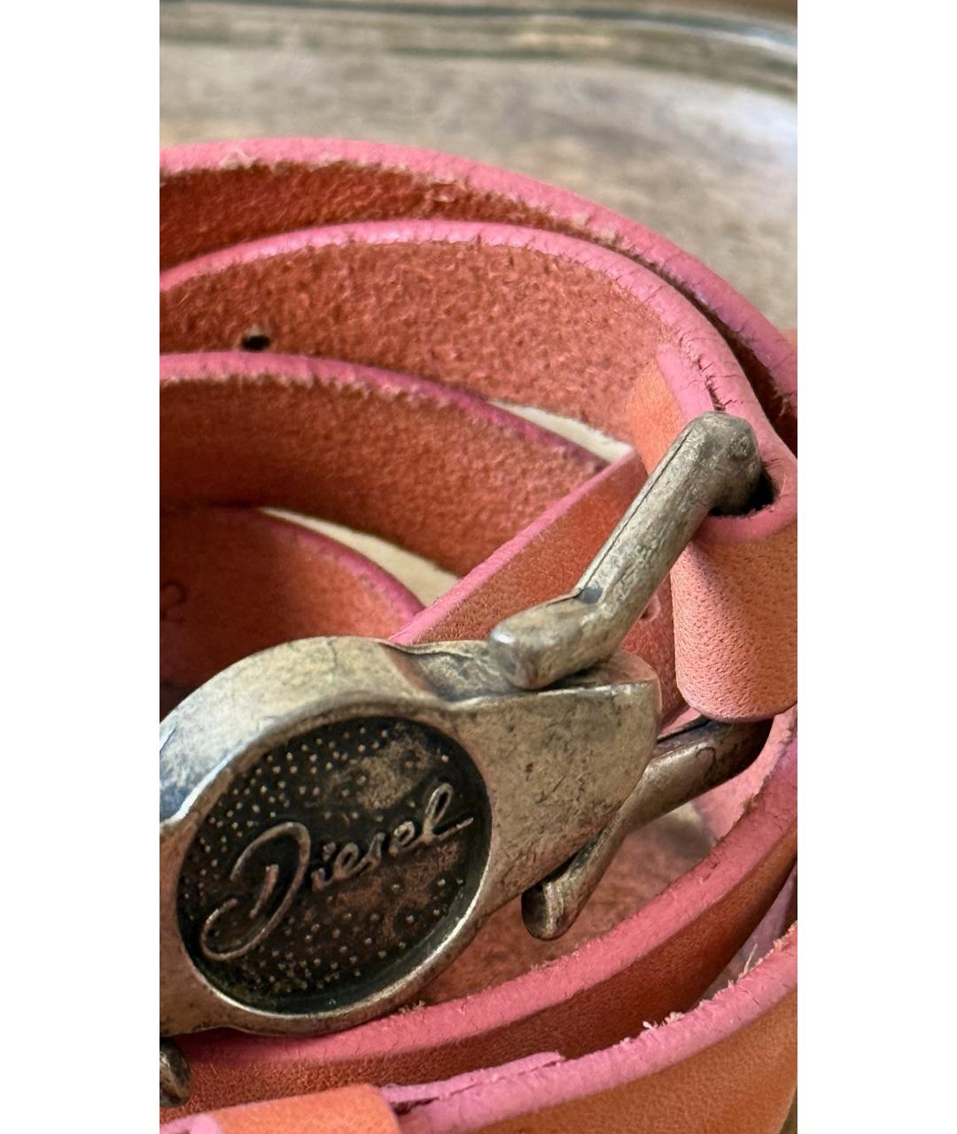 DIESEL Розовый кожаный ремень, фото 4