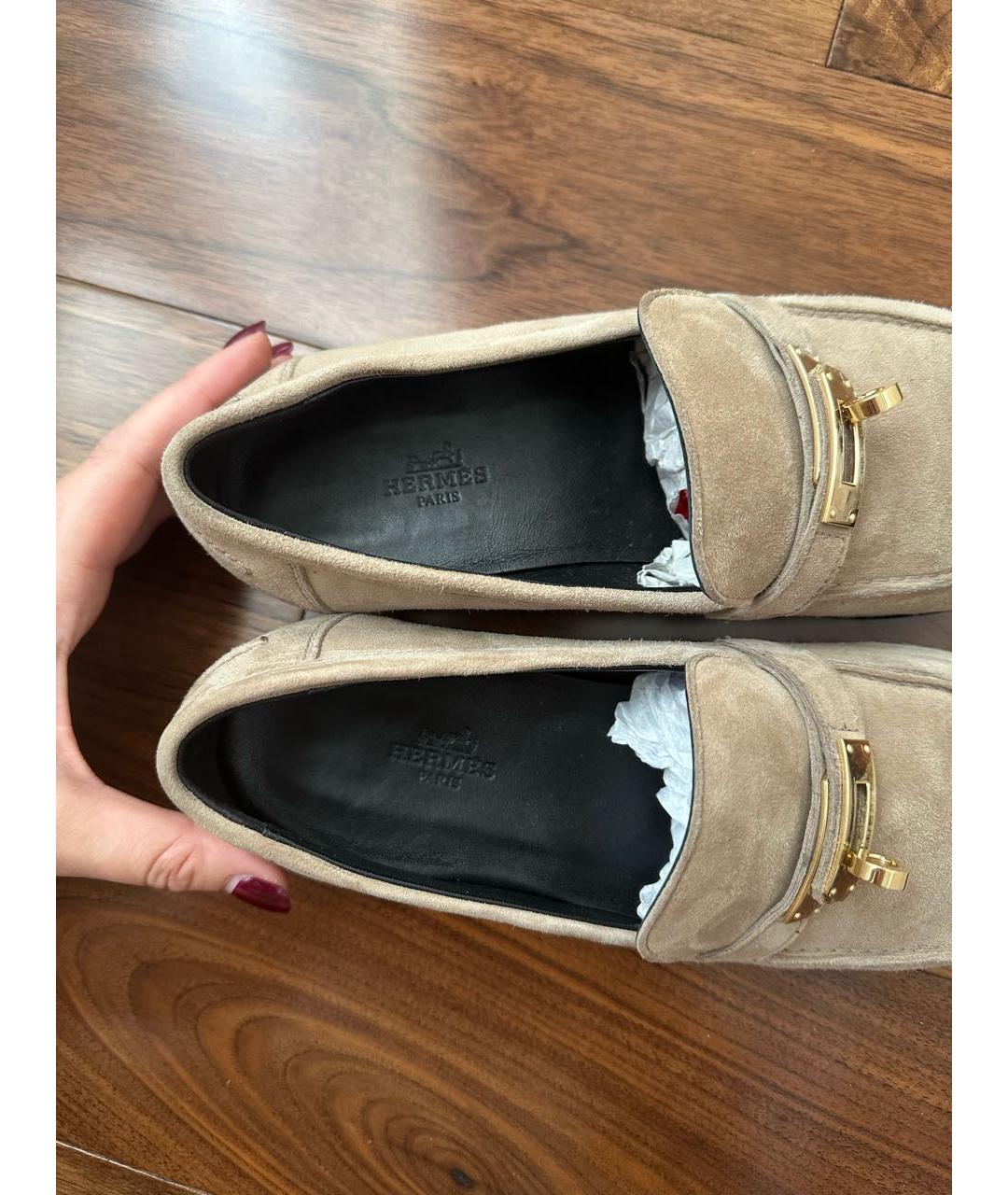 HERMES Розовые лоферы, фото 7
