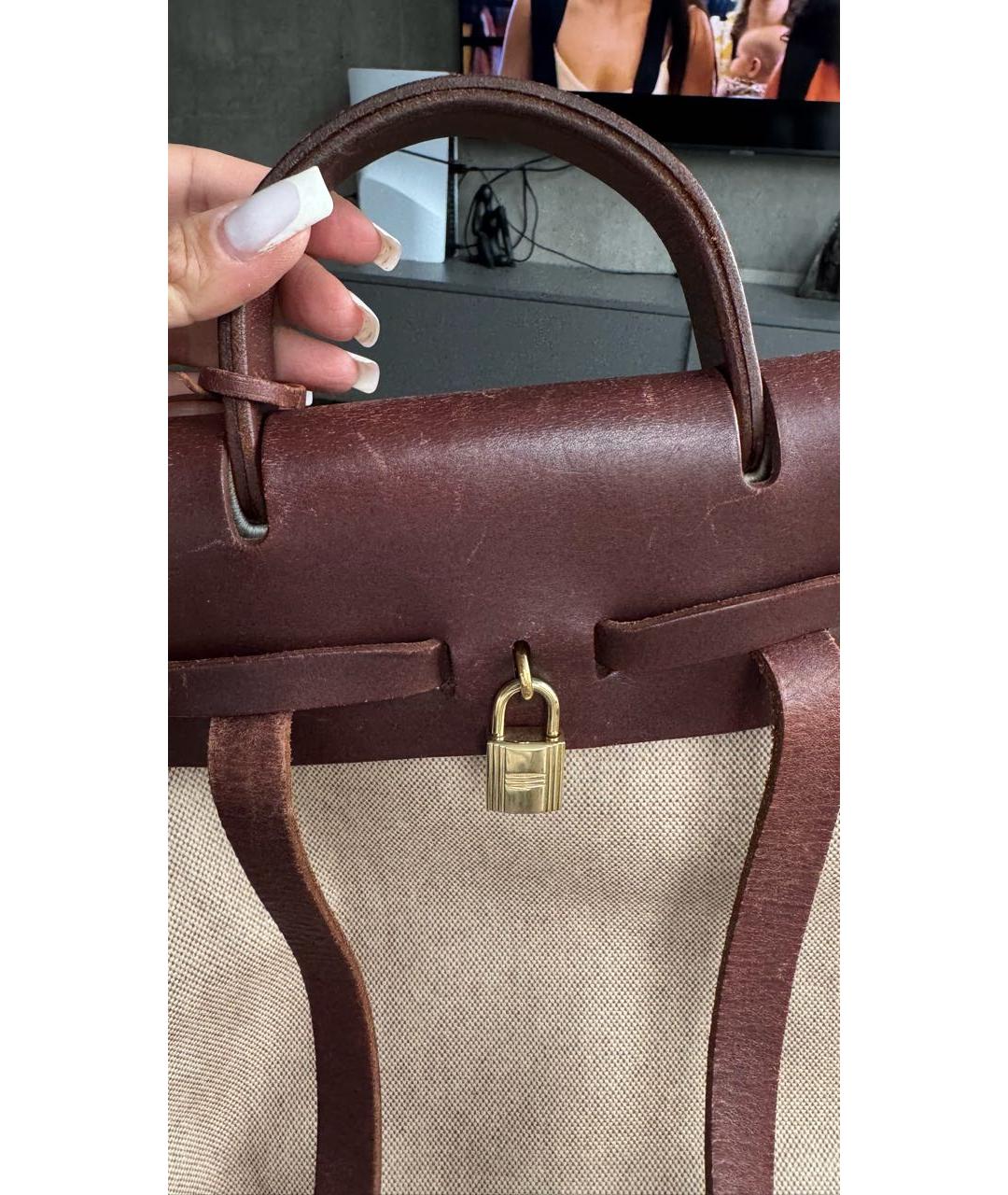 HERMES Белый рюкзак, фото 6