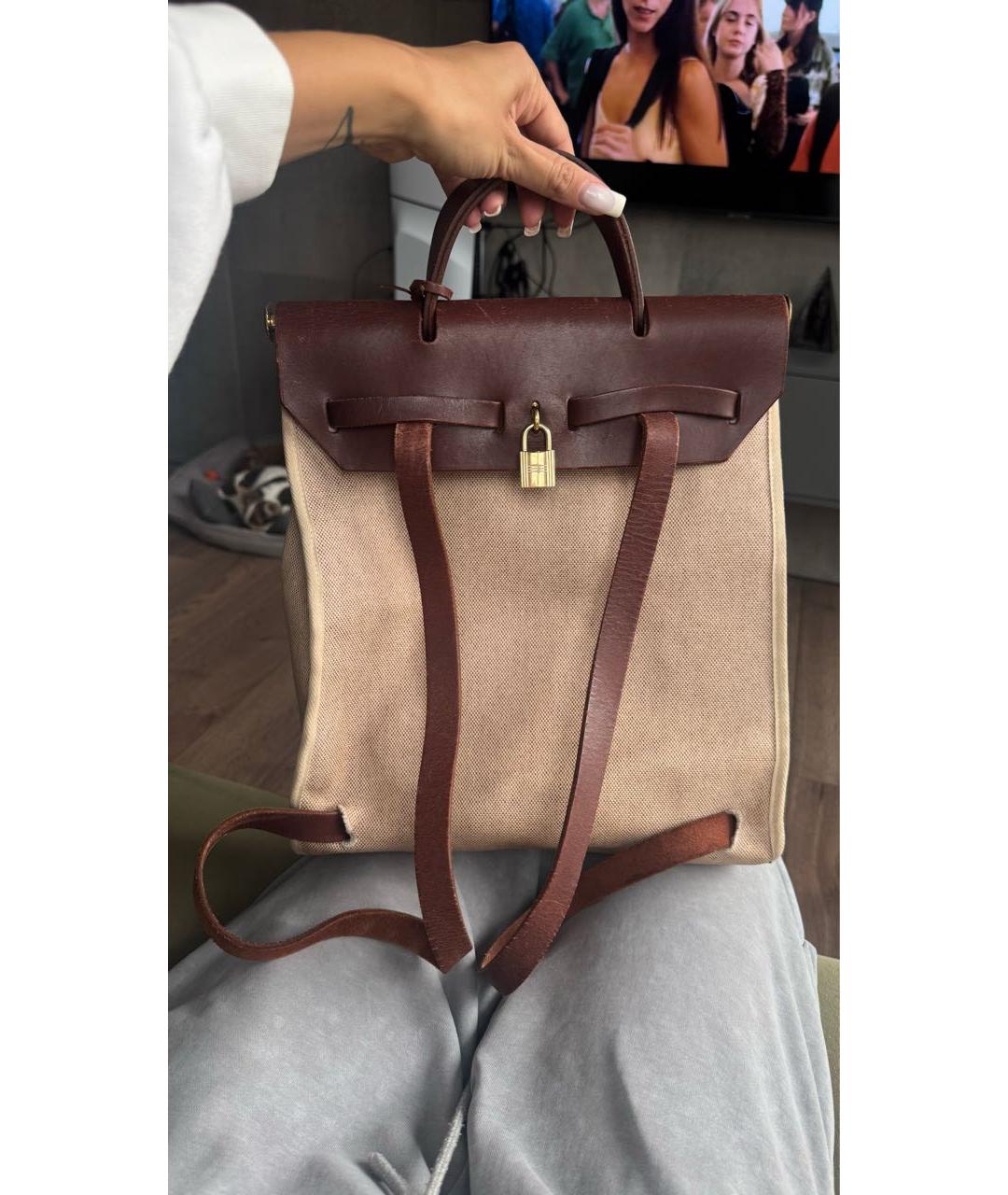 HERMES Белый рюкзак, фото 3