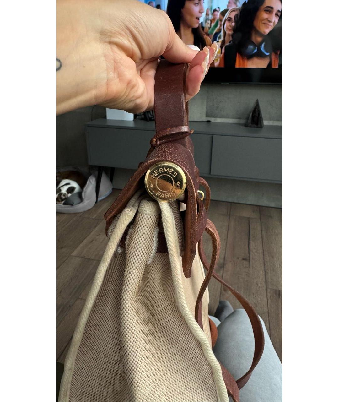 HERMES Белый рюкзак, фото 7