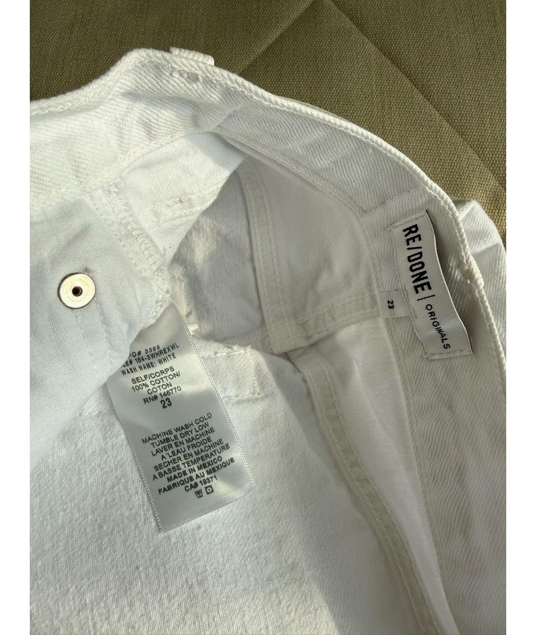 Re done Белые хлопковые прямые джинсы, фото 4