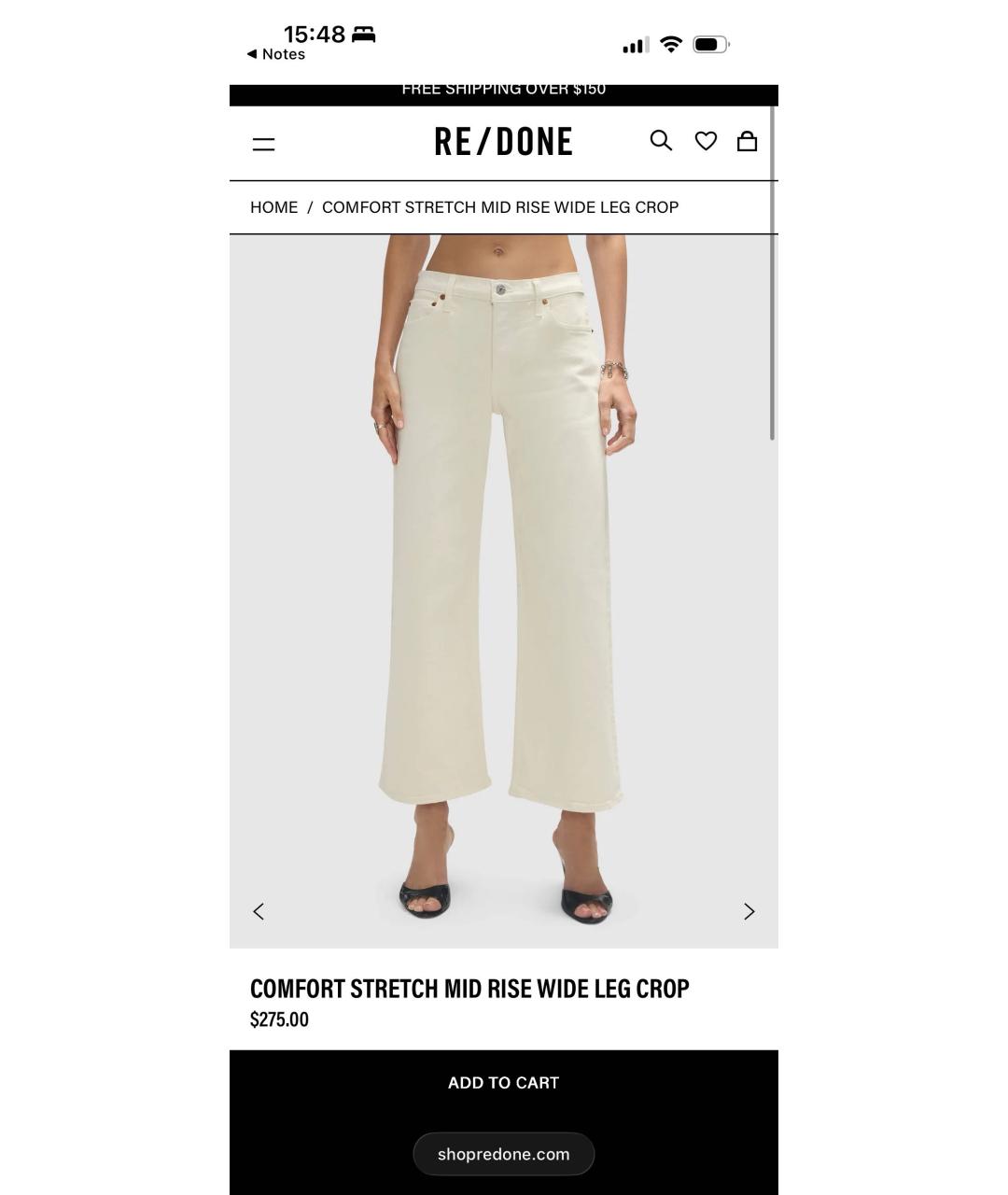 Re done Белые хлопковые прямые джинсы, фото 8