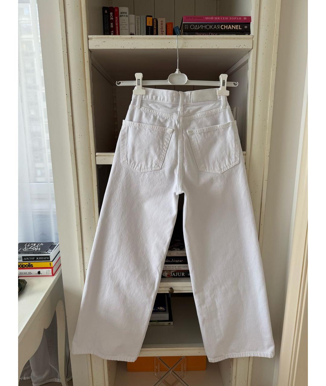 Re done Белые хлопковые прямые джинсы, фото 2