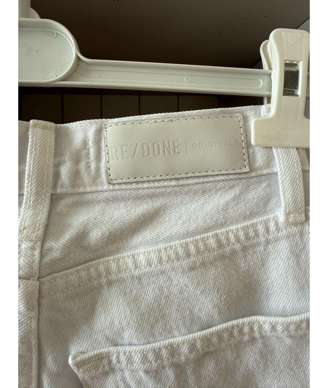 Re done Белые хлопковые прямые джинсы, фото 6