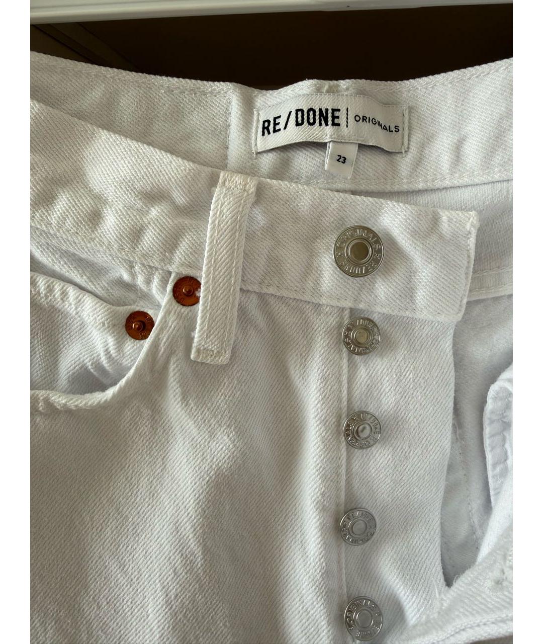 Re done Белые хлопковые прямые джинсы, фото 5