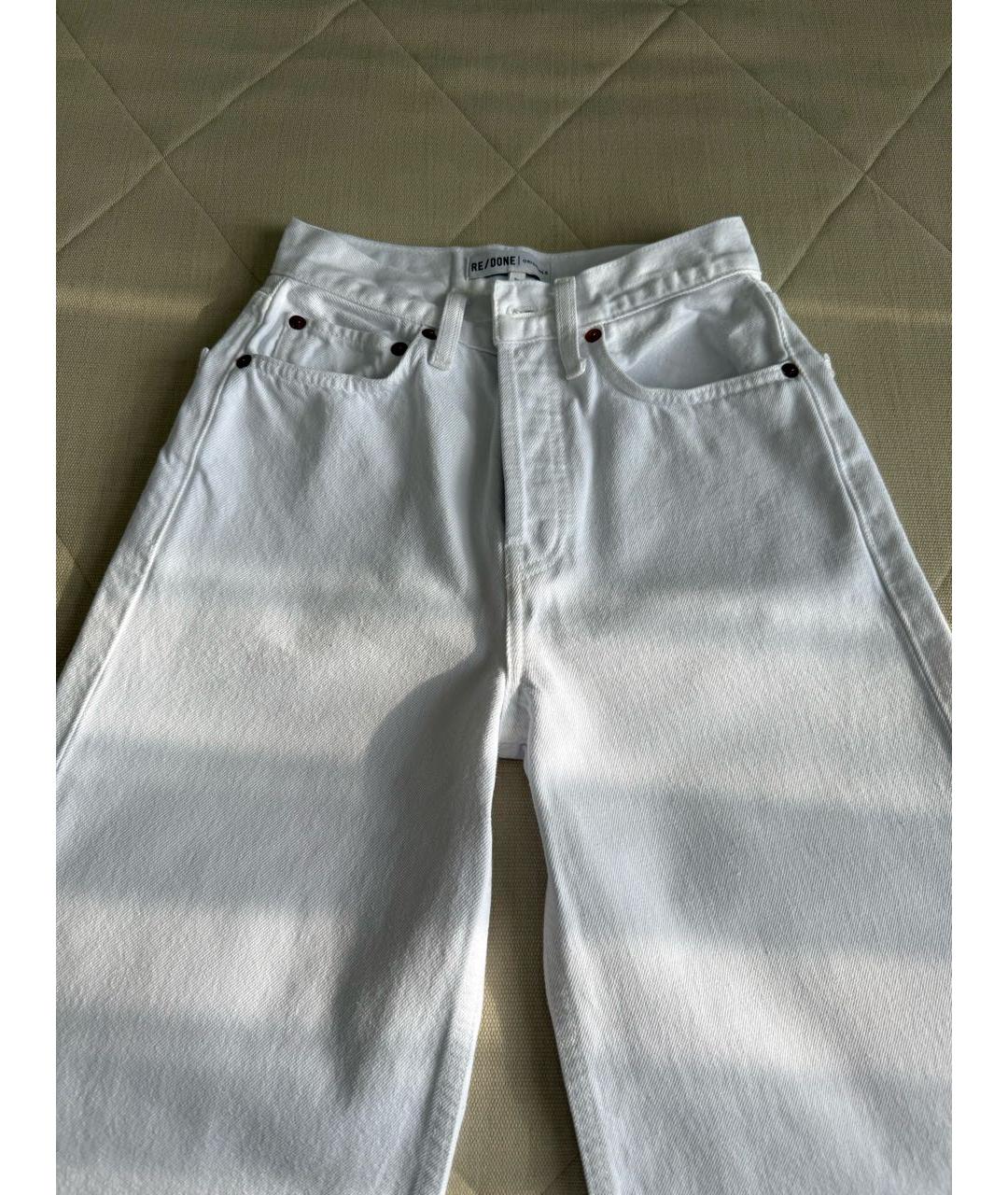 Re done Белые хлопковые прямые джинсы, фото 7