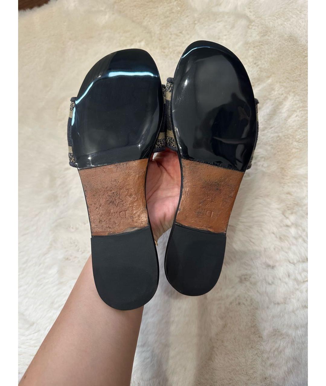 CHRISTIAN DIOR Темно-синие шлепанцы, фото 5