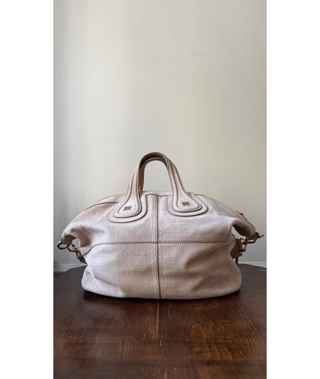 GIVENCHY Бежевая кожаная сумка тоут, фото 7