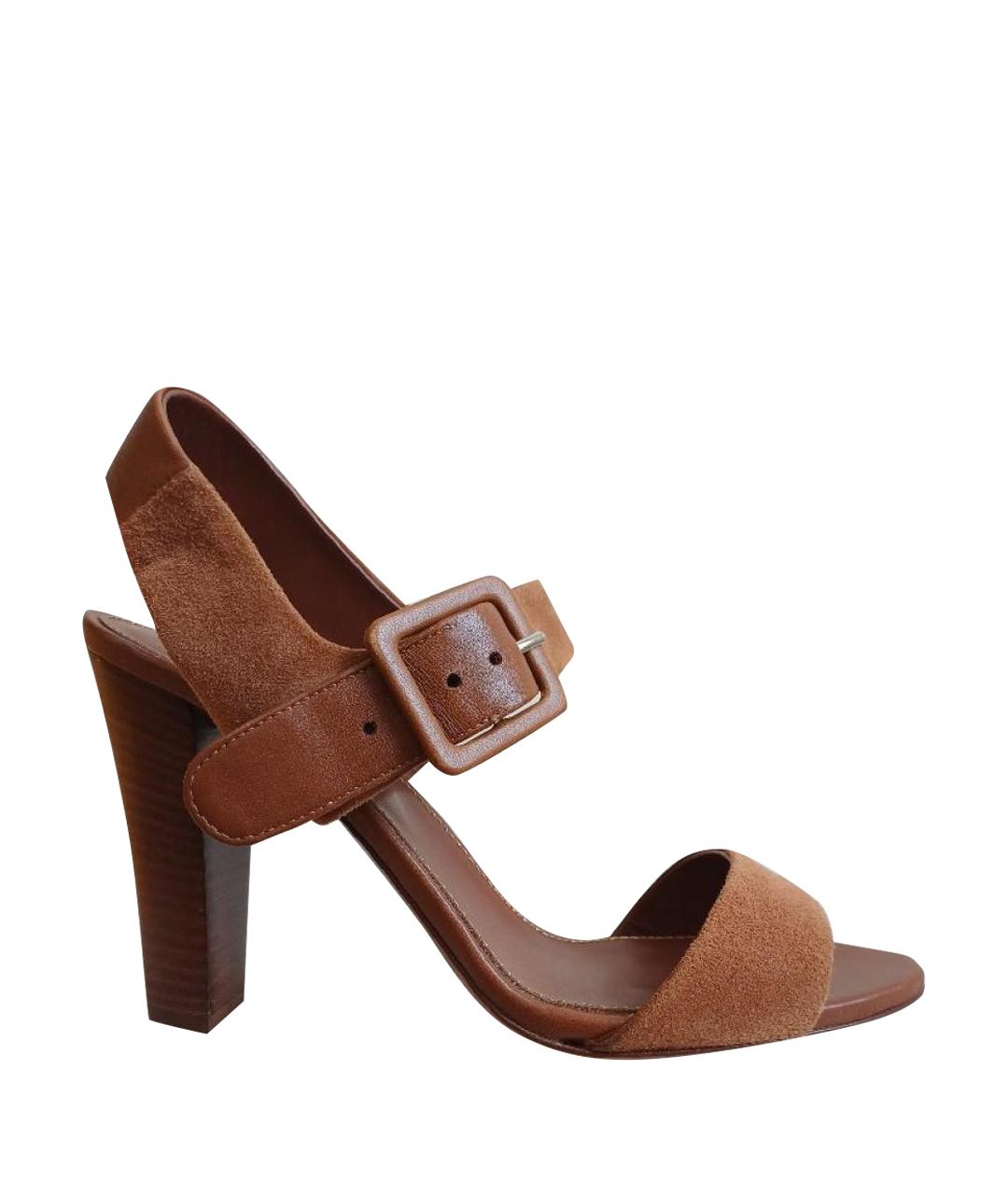 SERGIO ROSSI Коричневые кожаные босоножки, фото 1