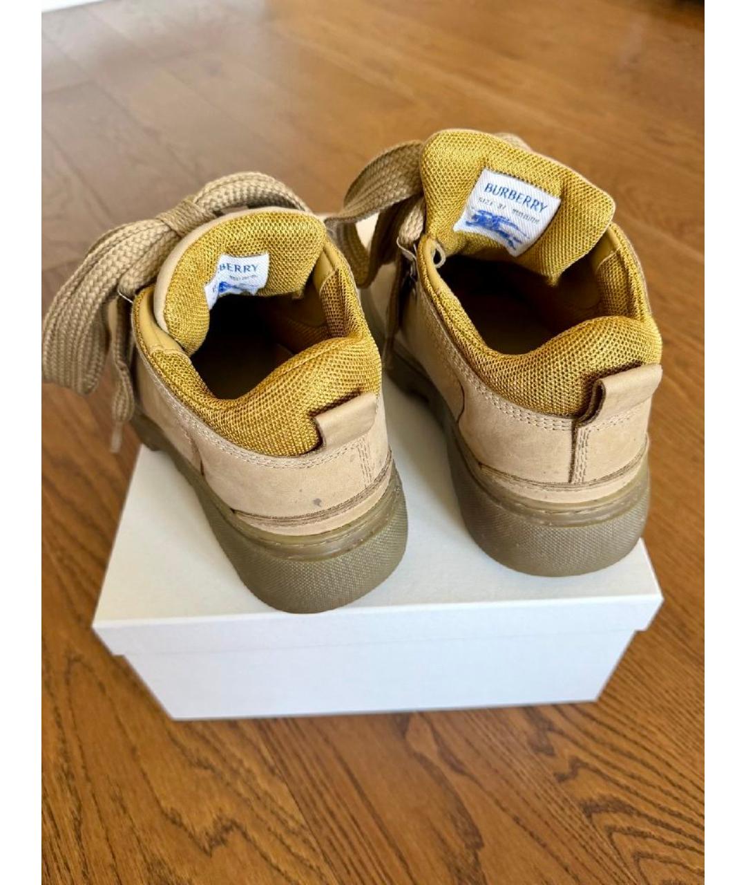 BURBERRY Бежевые замшевые ботинки, фото 4