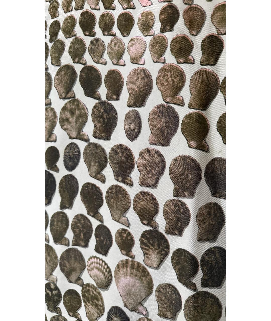 HERMES Бежевый шелковый платок, фото 3