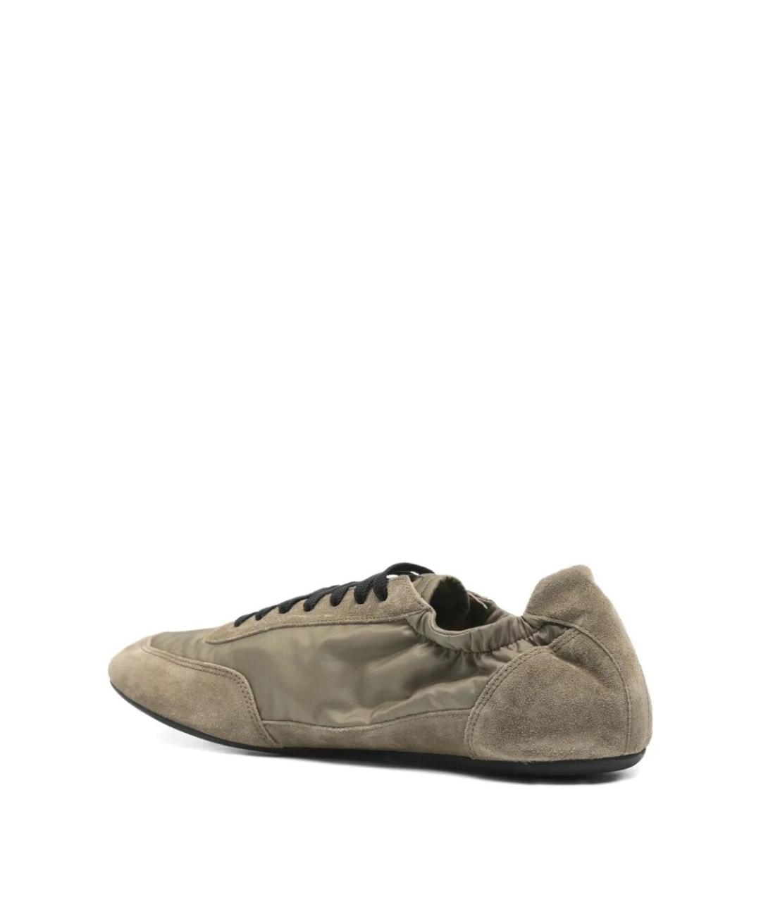 PRADA Зеленые замшевые низкие кроссовки / кеды, фото 3