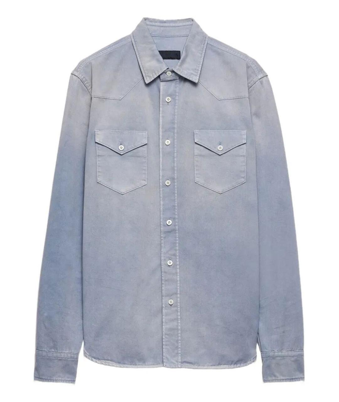 PRADA Голубая хлопковая кэжуал рубашка, фото 1
