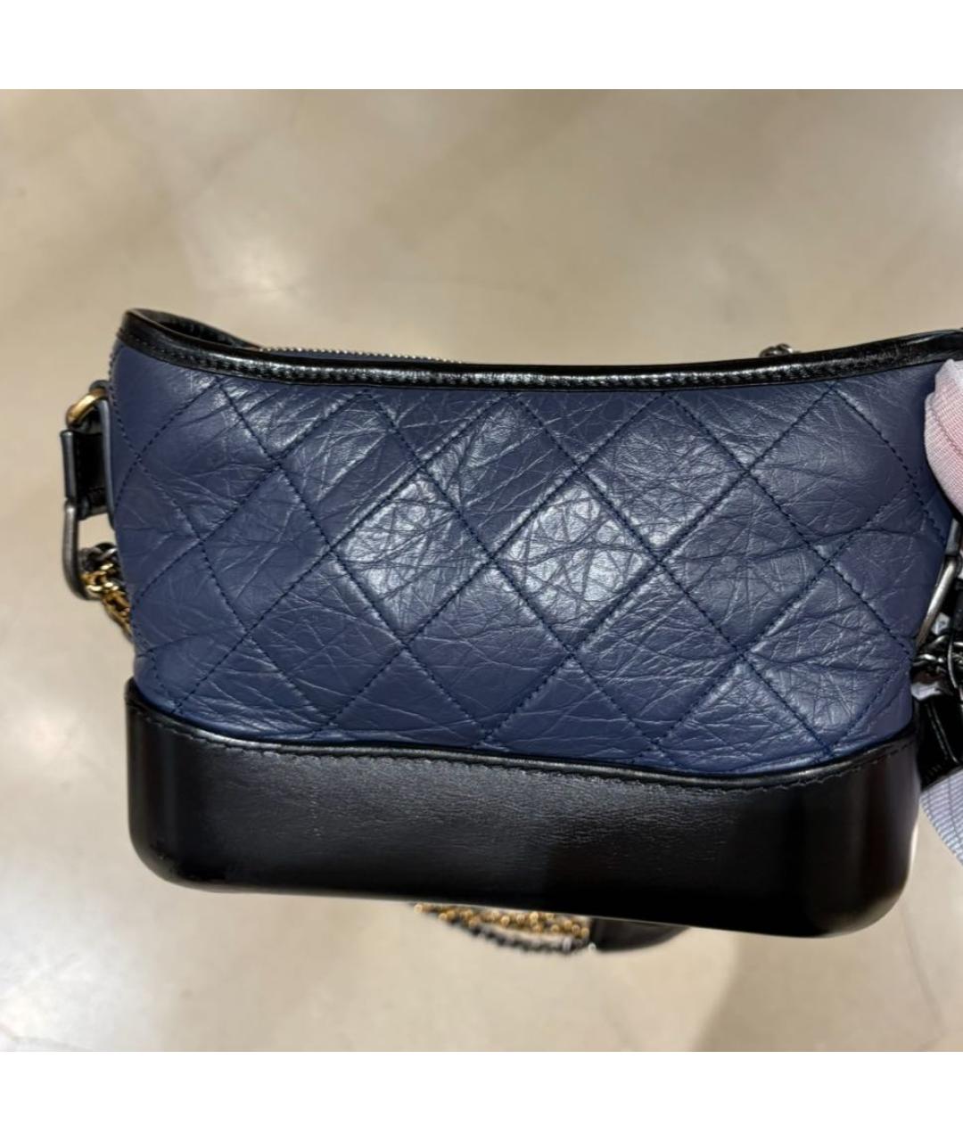 CHANEL Темно-синяя кожаная сумка через плечо, фото 4