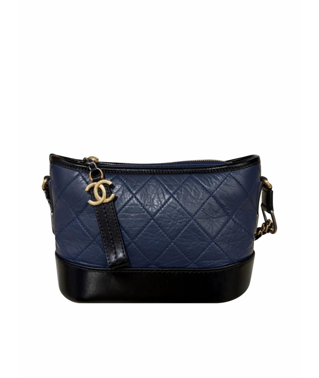 CHANEL Темно-синяя кожаная сумка через плечо, фото 1