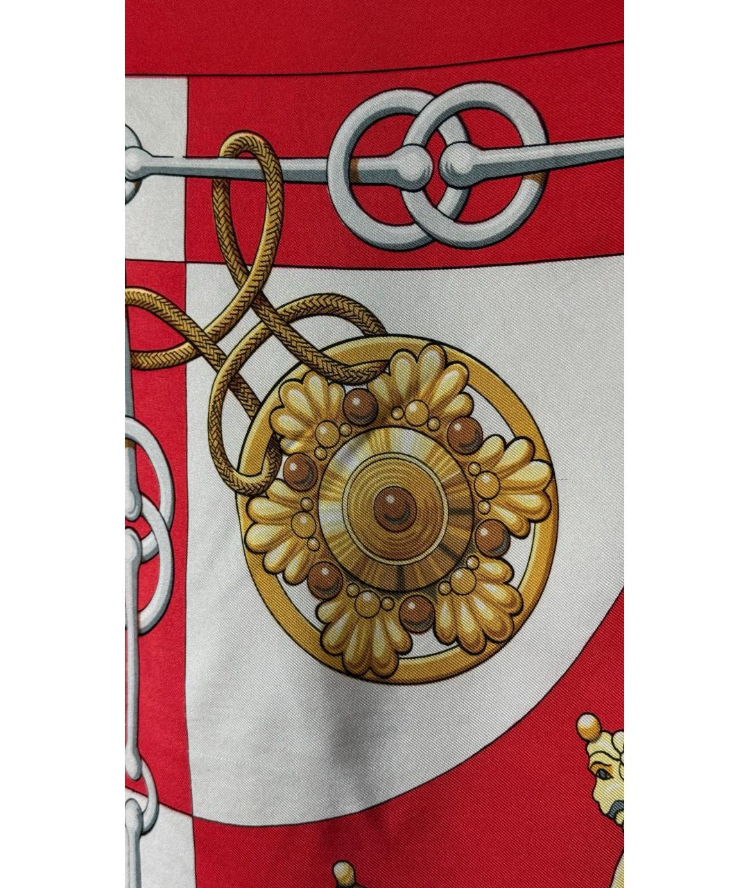 HERMES Коралловый шелковый платок, фото 2