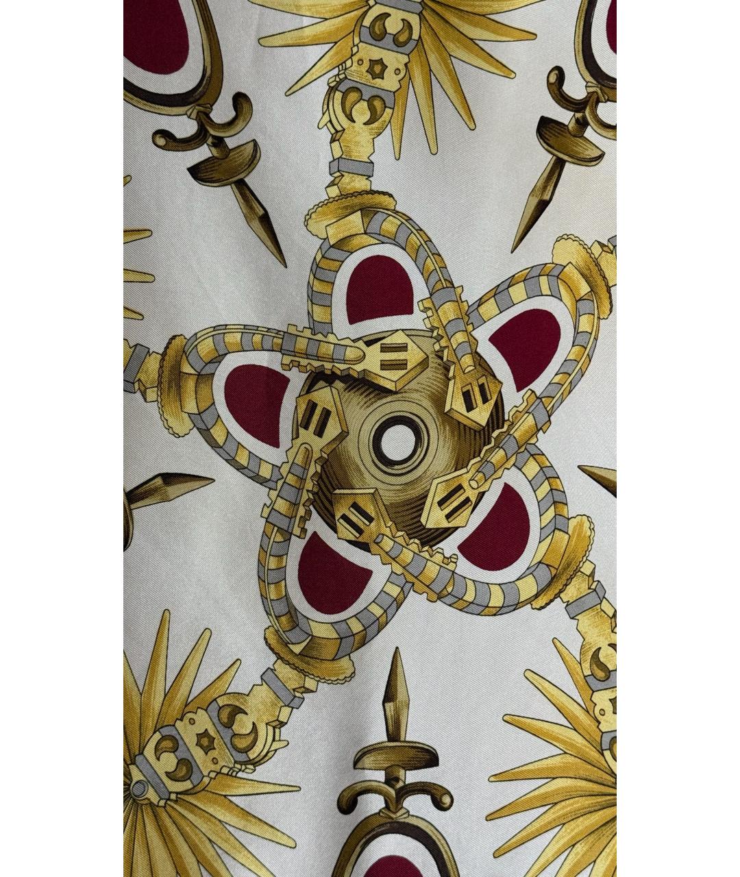 HERMES Бордовый шелковый платок, фото 3