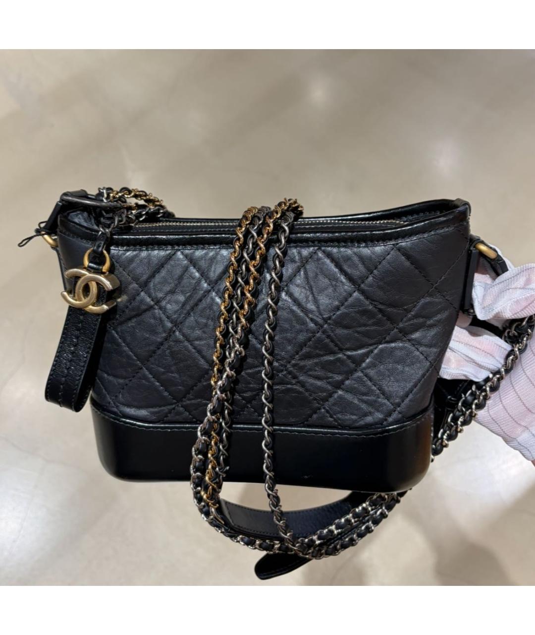 CHANEL Черная кожаная сумка через плечо, фото 2