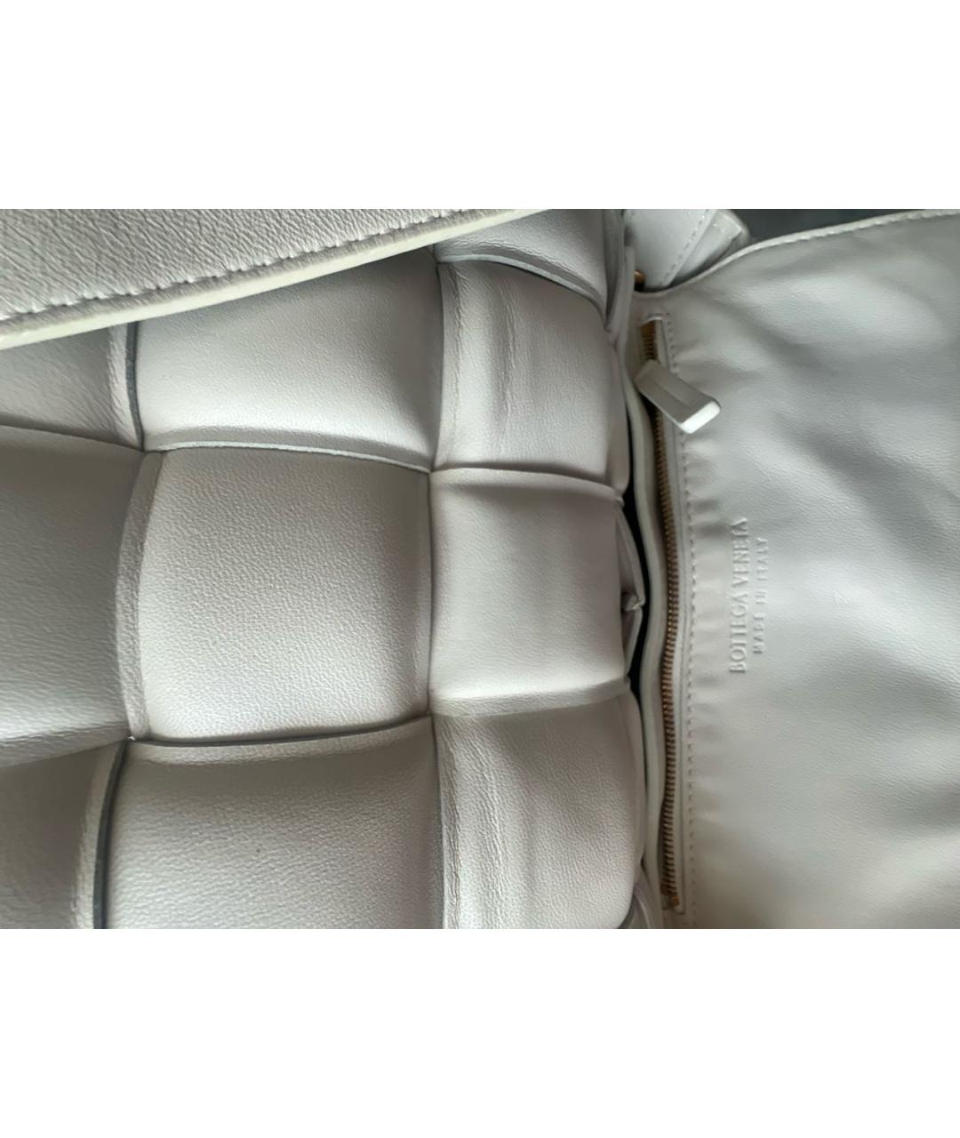 BOTTEGA VENETA Белая кожаная сумка тоут, фото 6