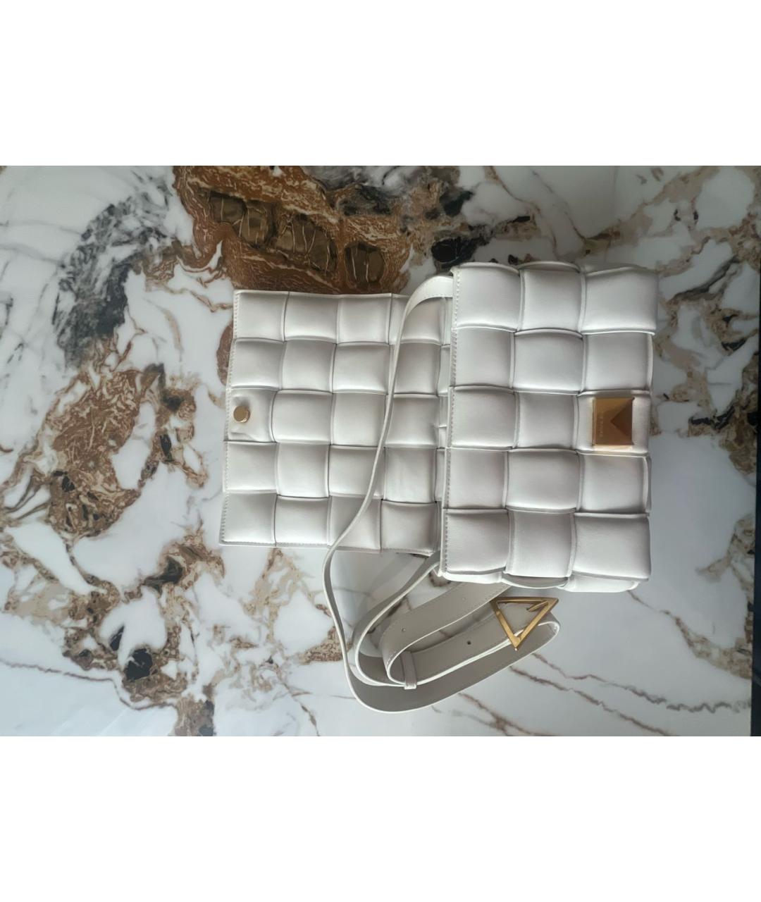 BOTTEGA VENETA Белая кожаная сумка тоут, фото 5