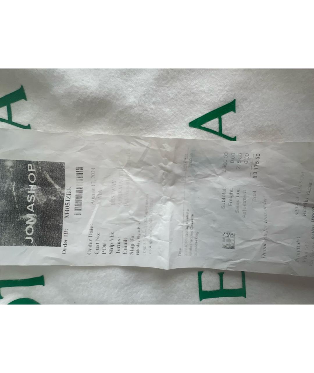 BOTTEGA VENETA Белая кожаная сумка тоут, фото 7