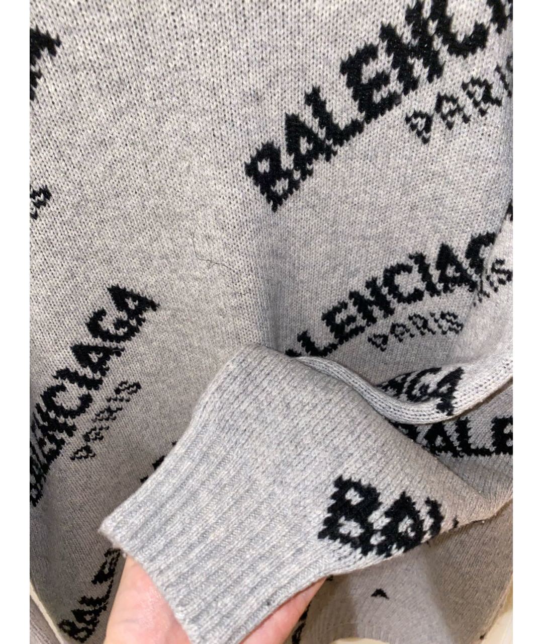 BALENCIAGA Серый шерстяной джемпер / свитер, фото 8