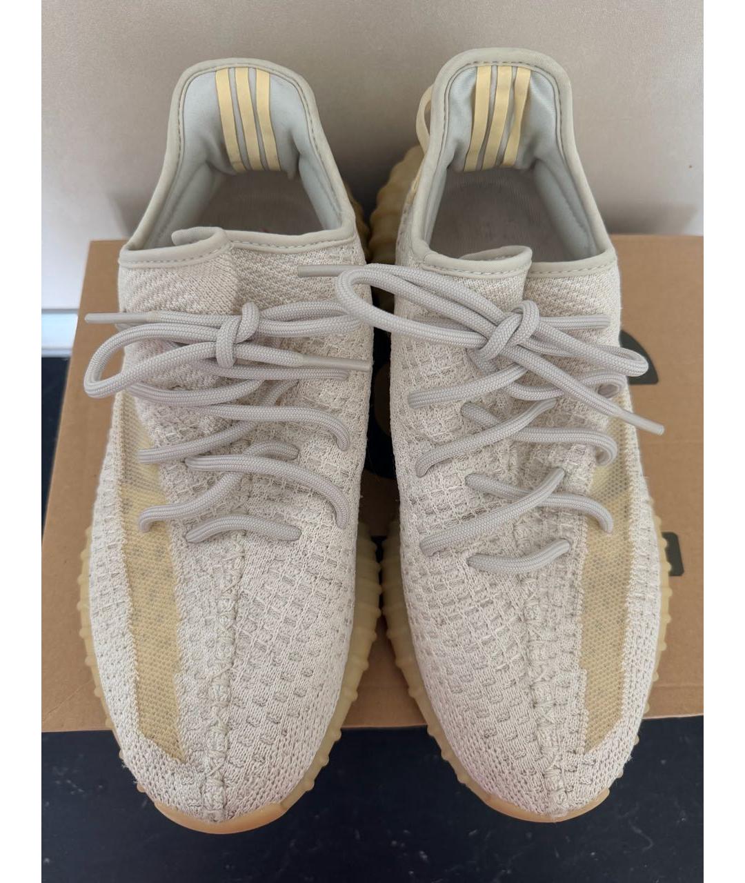 ADIDAS YEEZY Белые текстильные низкие кроссовки / кеды, фото 2