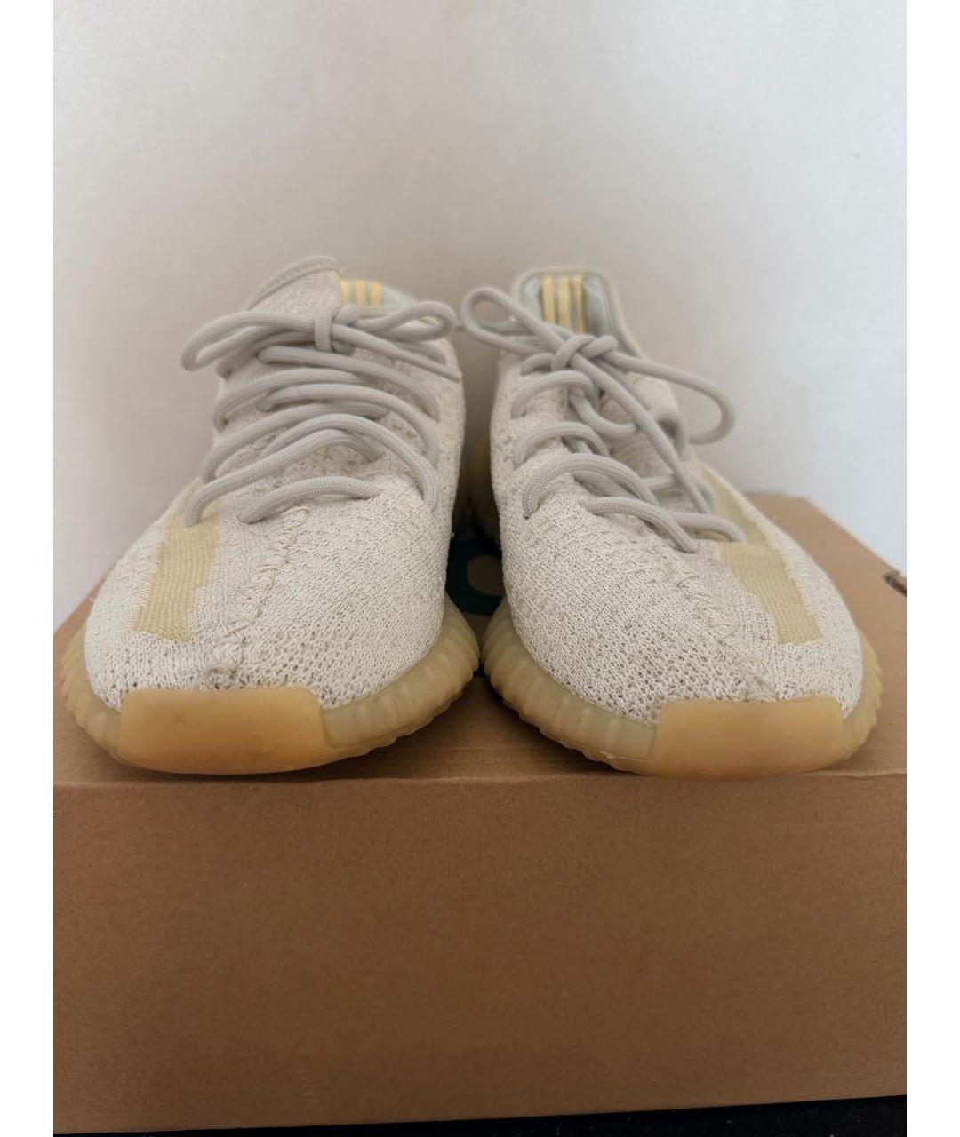 ADIDAS YEEZY Белые текстильные низкие кроссовки / кеды, фото 3