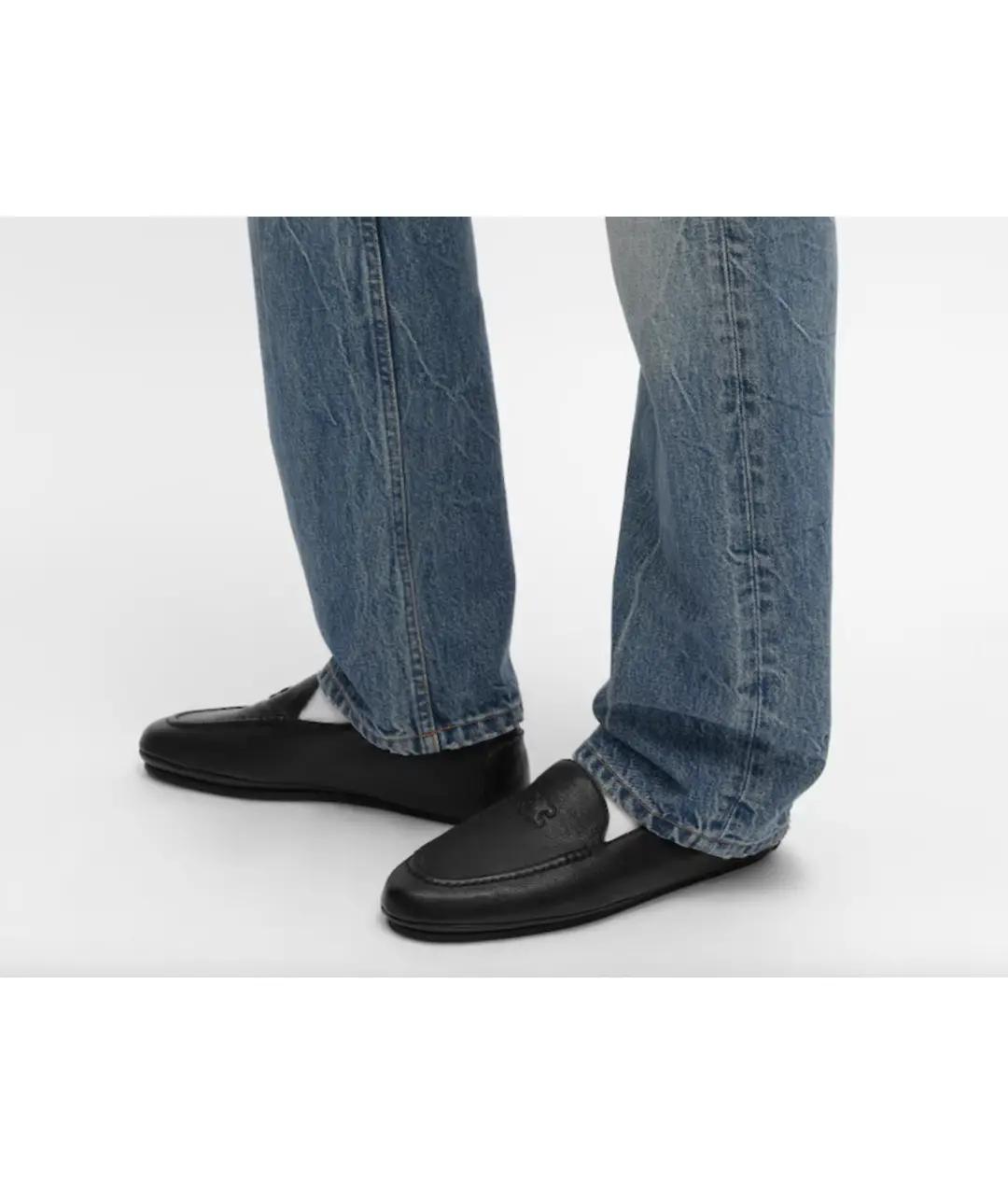 CELINE Черные кожаные мокасины, фото 2