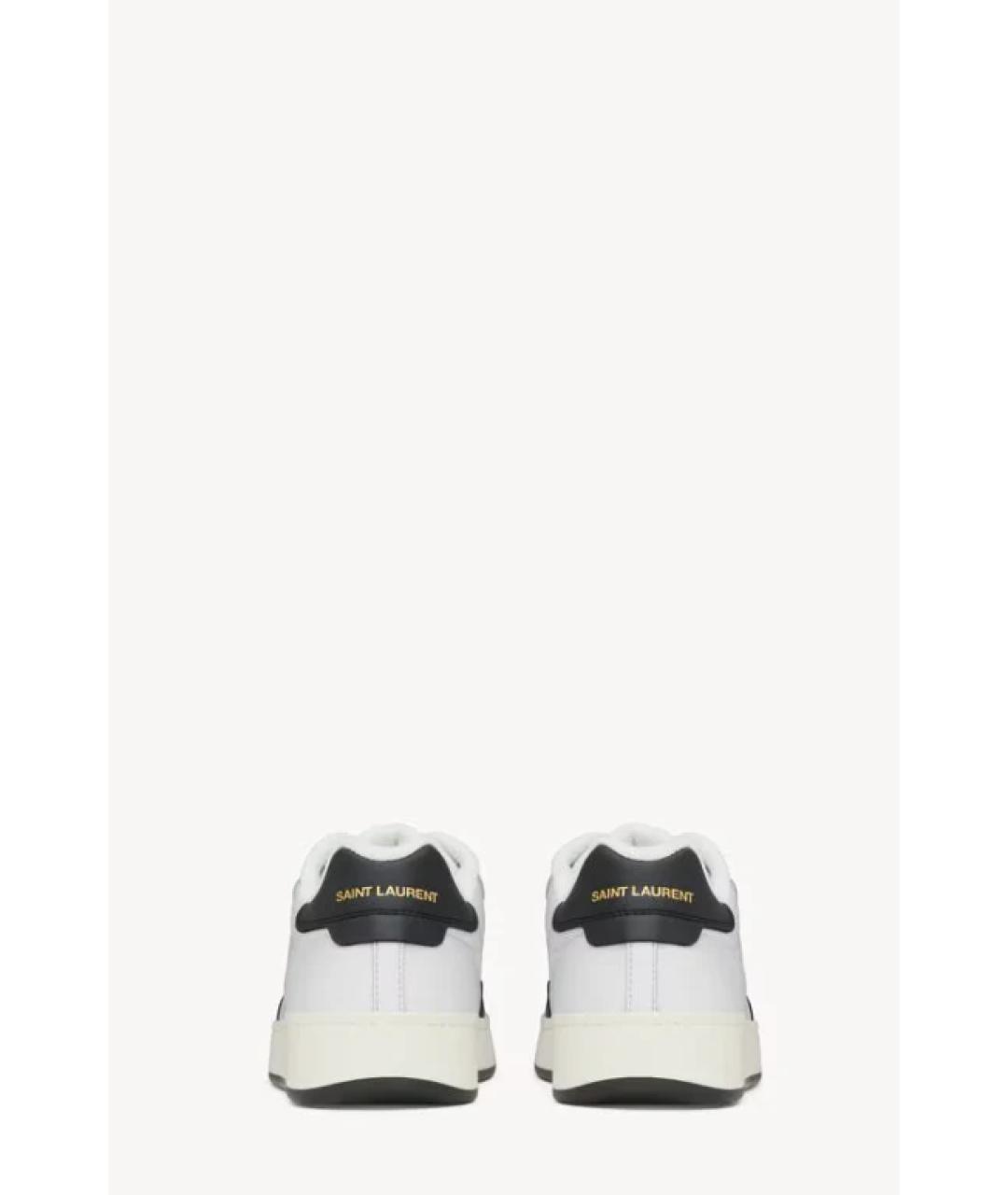 SAINT LAURENT Белые кожаные низкие кроссовки / кеды, фото 3