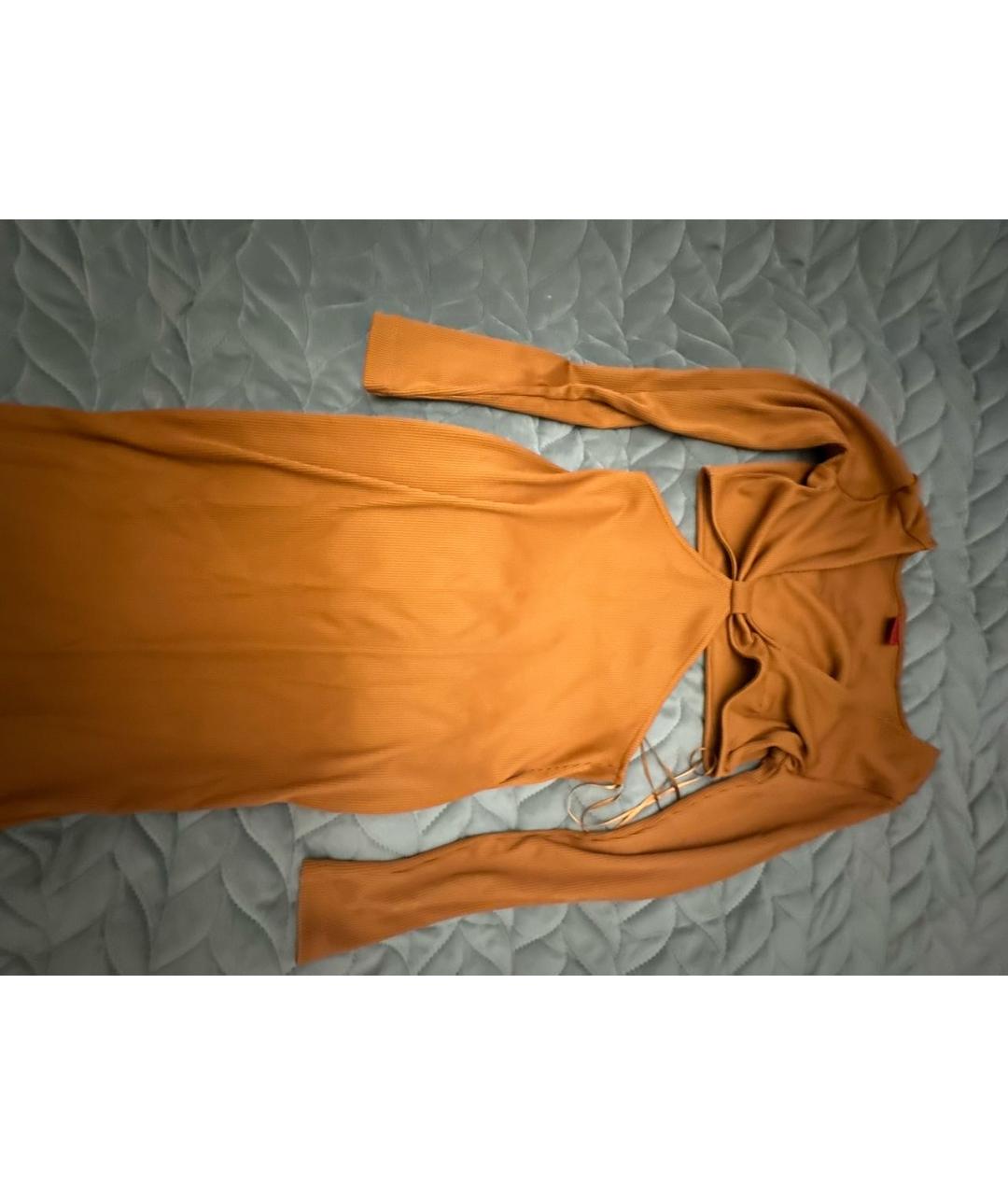 HUGO Коричневое полиэстеровое коктейльное платье, фото 5