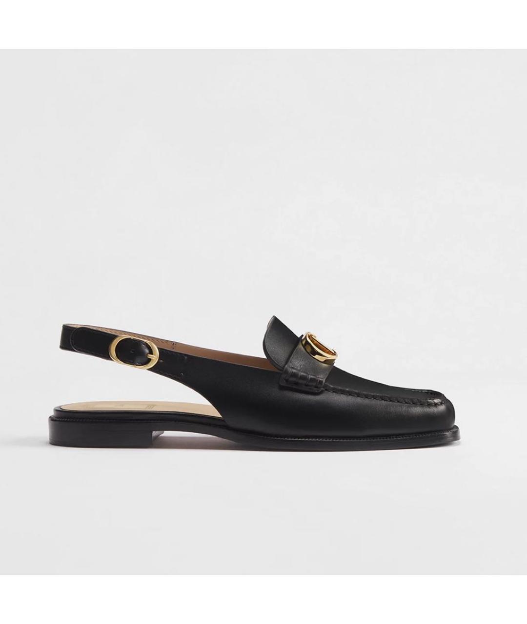 CHRISTIAN DIOR Черные кожаные мокасины, фото 5